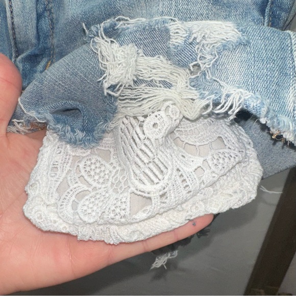 American Eagle Outfitters Women's Ripped Jean Shorts - Blue - Picture 3 of 5